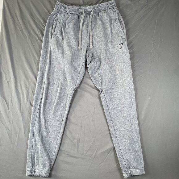 Gymshark Sweatpants Men's Medium Gray Tapered Activewear Drawstring Training - Picture 1 of 6